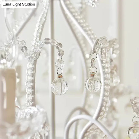 Nordic Style Crystal Chandelier For Girls Bedroom: Elegant Pendant Lighting With Candle Element