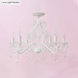 Nordic Style Crystal Chandelier For Girls Bedroom: Elegant Pendant Lighting With Candle Element