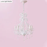 Nordic Style Crystal Chandelier For Girls Bedroom: Elegant Pendant Lighting With Candle Element
