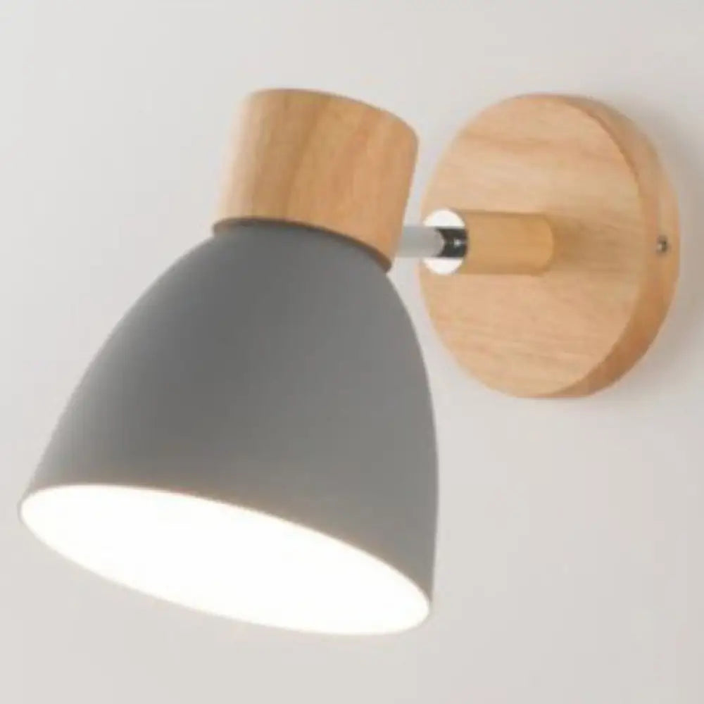 Nordic Style Dome Wall Mount Light - 1-Light Rotatable Bedside Lighting Grey
