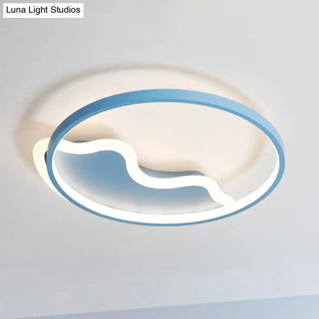 Nordic Style Flush Mount Acrylic Ceiling Light For Living Room And Foyer Décor Blue / 18 White