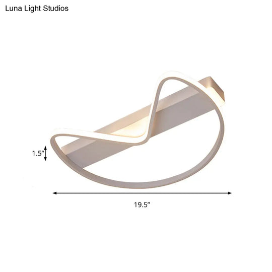 Nordic Style Flush Mount Foyer Kitchen Ceiling Light With Bow Shaped Metal Design