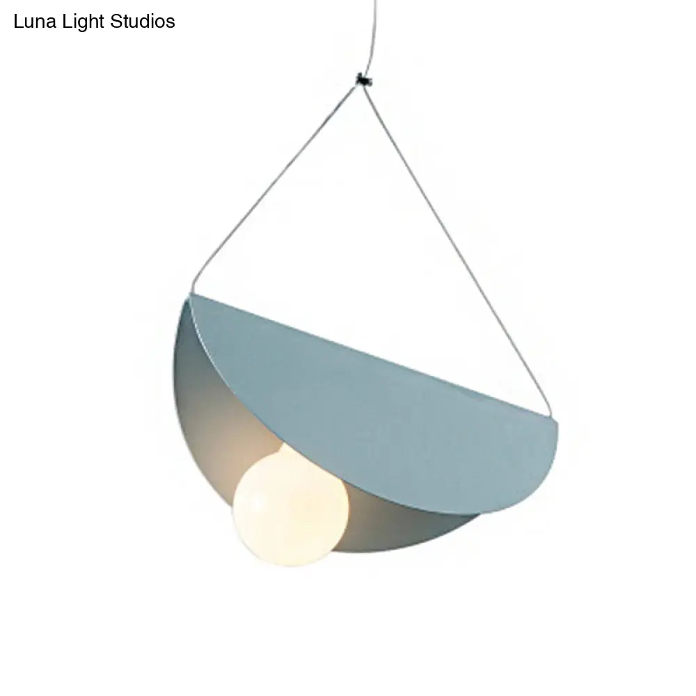Nordic Style Fold Circle Pendant Light - Metal Suspension For Corridor And Cafe