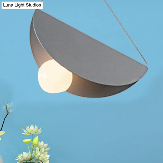 Nordic Style Fold Circle Pendant Light - Metal Suspension For Corridor And Cafe