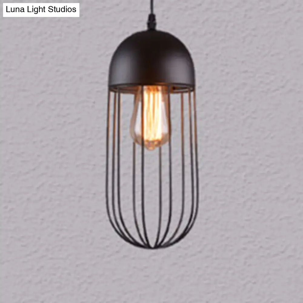 Modern Geometric Metal Pendant Light Fixture In Nordic Style For Restaurants Black / C