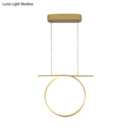 Nordic Style Gold Led Pendant Light For Dining Hall - Ring Suspension Lighting