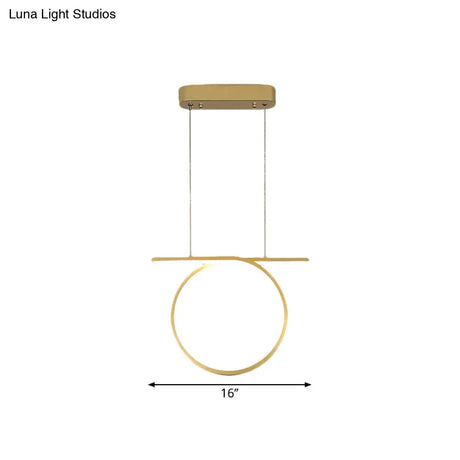 Nordic Style Gold Led Pendant Light For Dining Hall - Ring Suspension Lighting