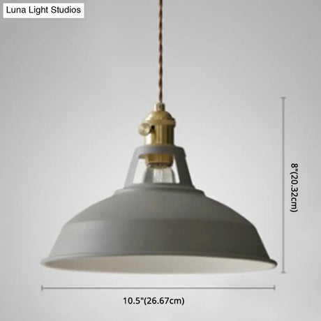 Nordic Style Hanging Lamp With Metal Shade And Colorful Macaron Finish For Kitchen Barn