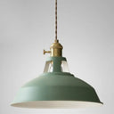 Nordic Style Hanging Lamp With Metal Shade And Colorful Macaron Finish For Kitchen Barn Green