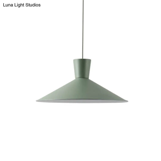 Nordic Iron Flared Pendant Ceiling Light - Pink/Yellow/Blue 1 Hanging Fixture For Living Room