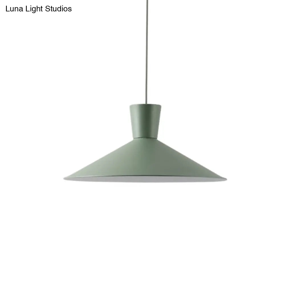 Nordic Style Iron Pendant Ceiling Light - Pink/Yellow/Blue Flared Design Perfect For Living Room