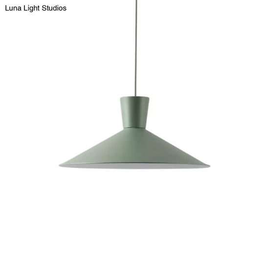 Nordic Style Iron Pendant Ceiling Light - Pink/Yellow/Blue Flared Design Perfect For Living Room