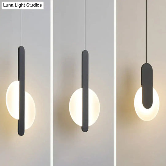 Nordic Style LED Circular Acrylic Ceiling Pendant Light for Bedside