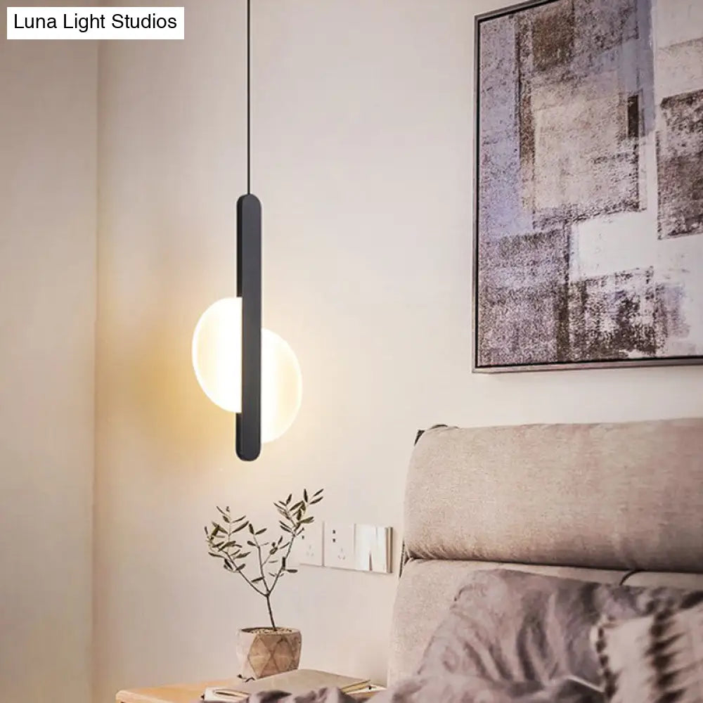 Nordic Style LED Circular Acrylic Ceiling Pendant Light for Bedside