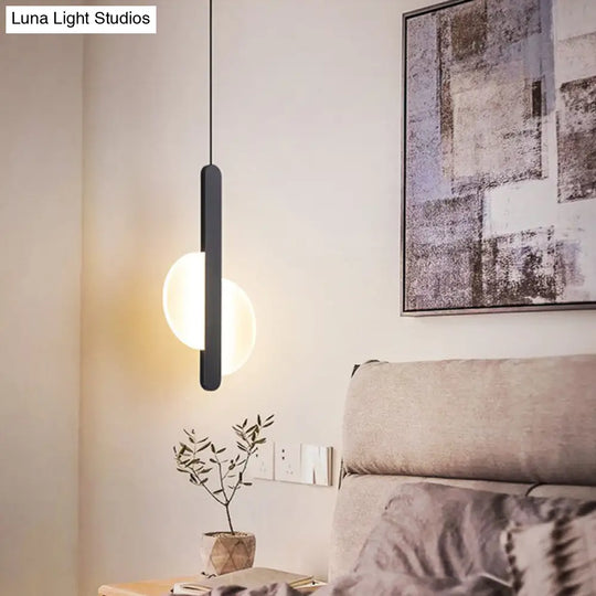 Nordic Style LED Circular Acrylic Ceiling Pendant Light for Bedside
