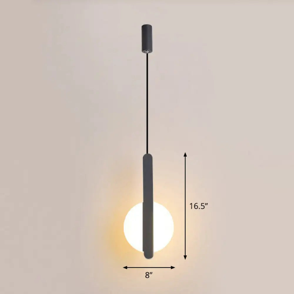 Nordic Style LED Circular Acrylic Ceiling Pendant Light for Bedside Black / B