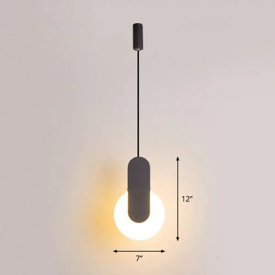 Nordic Style LED Circular Acrylic Ceiling Pendant Light for Bedside Black / C