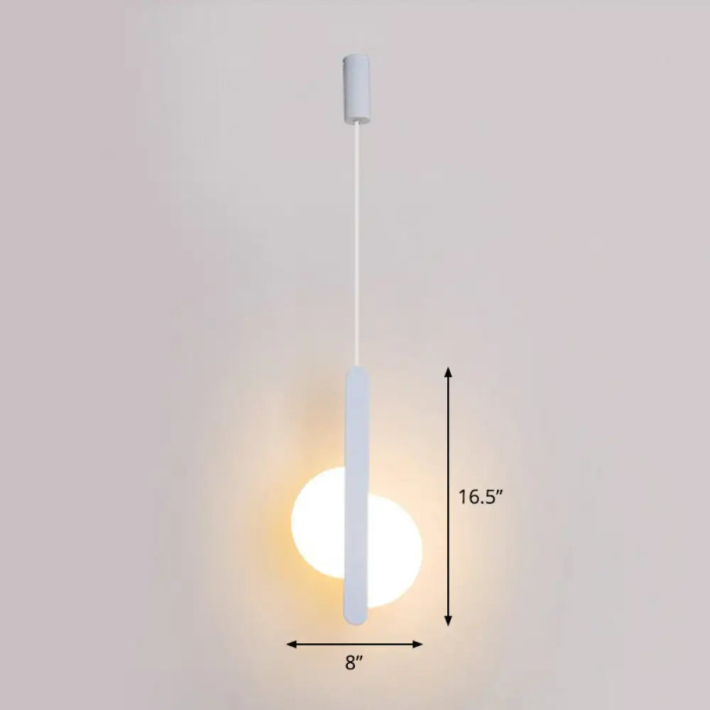 Nordic Style LED Circular Acrylic Ceiling Pendant Light for Bedside White / A