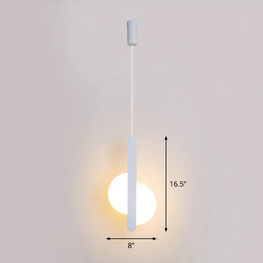 Nordic Style LED Circular Acrylic Ceiling Pendant Light for Bedside White / A
