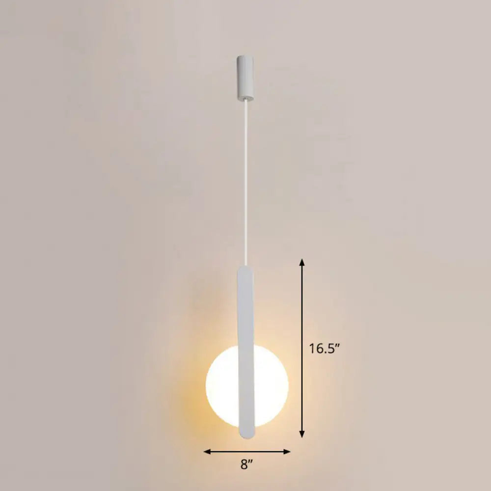 Nordic Style LED Circular Acrylic Ceiling Pendant Light for Bedside White / B