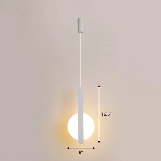 Nordic Style LED Circular Acrylic Ceiling Pendant Light for Bedside White / B