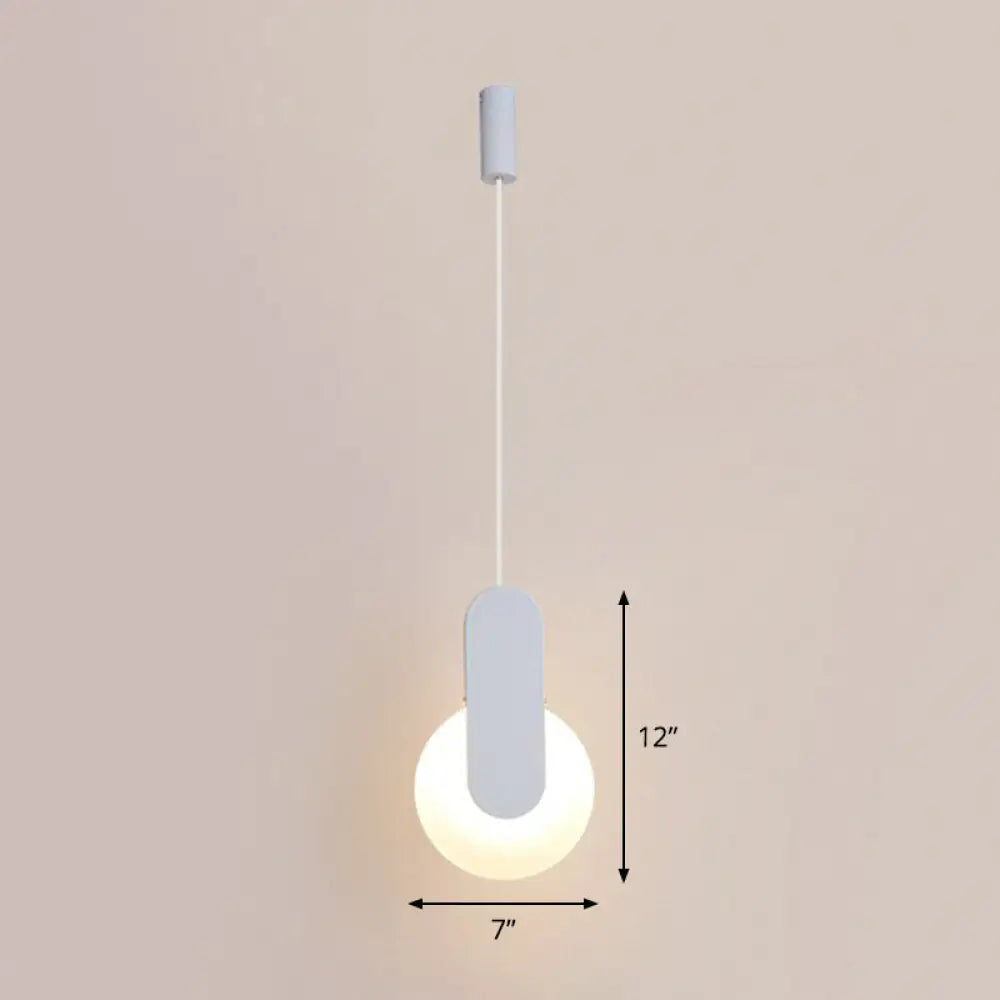 Nordic Style LED Circular Acrylic Ceiling Pendant Light for Bedside White / C