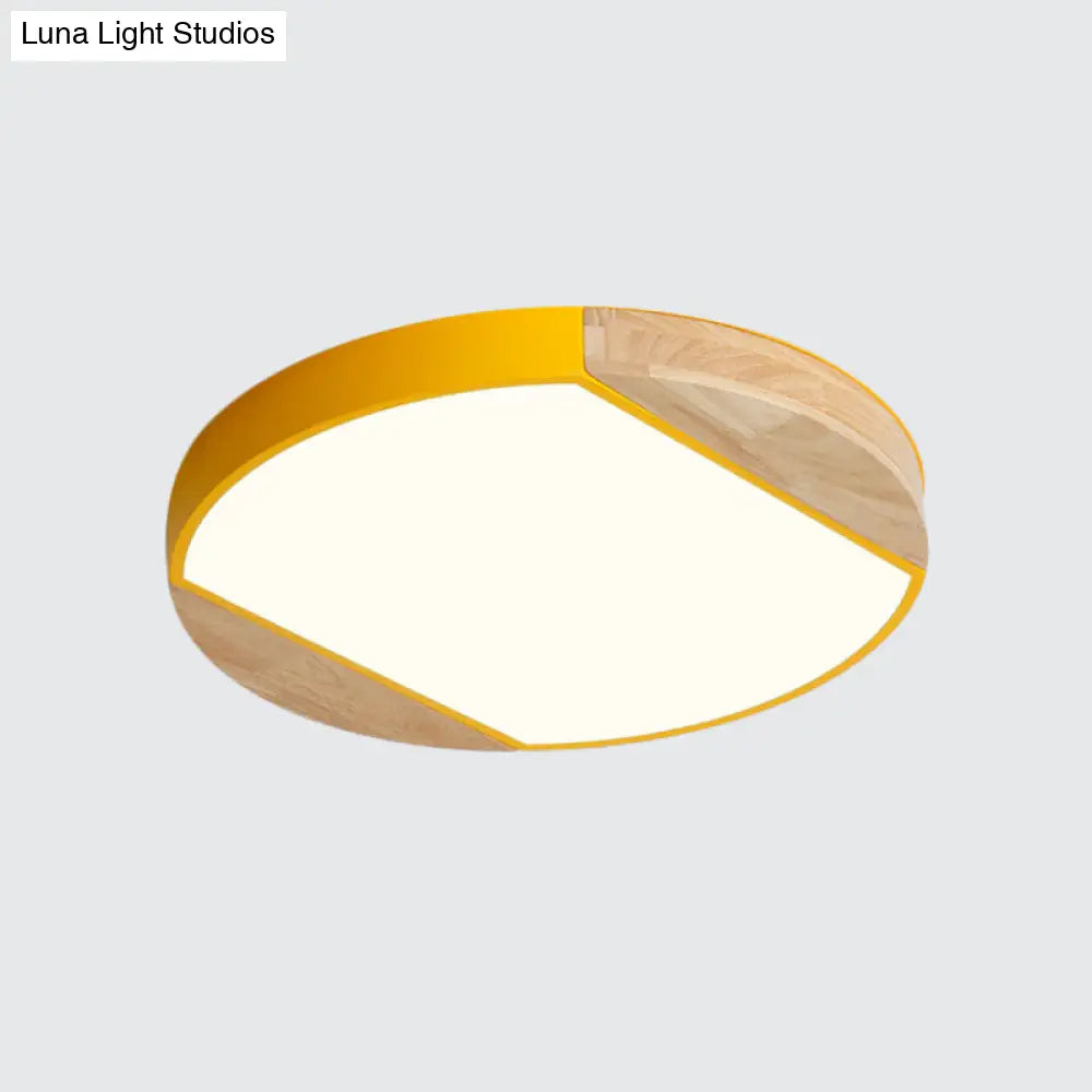 Nordic Style Led Flushmount Ceiling Lamp - Acrylic Circular Baby Bedroom & Kindergarten Light In