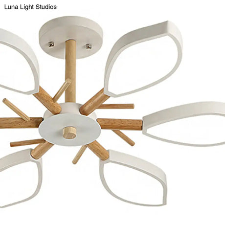Nordic Style Macaron Chandelier: Leaf Acrylic Shade Hanging Light For Living Room