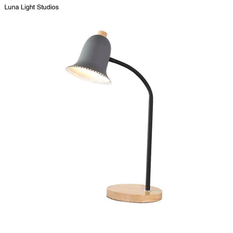 Nordic Style Metal Bell Reading Light For Childs Bedroom - Small Desk Lamp With Single Head