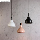 Nordic Style Metal Ceiling Pendant Light With Dome Shade For Living Room - Black/Grey