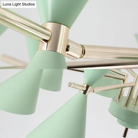 Nordic Style Metal Horn Chandelier With 6 Lights - Perfect For Girls Bedroom