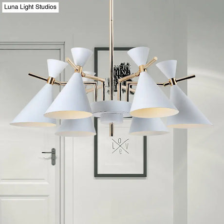 Nordic Style Metal Horn Chandelier With 6 Lights - Perfect For Girls Bedroom