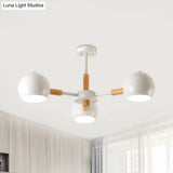 Nordic Style Metal Pendant Chandelier With Spherical Shade - Ideal For Kids Bedroom 3-Light