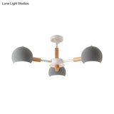 Nordic Style Metal Pendant Chandelier With Spherical Shade - Ideal For Kids Bedroom 3-Light