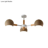 Nordic Style Metal Pendant Chandelier With Spherical Shade - Ideal For Kids Bedroom 3-Light