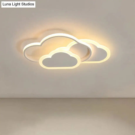 Nordic Style Metallic Cloud Led Ceiling Light For Bedroom - Flush Mount Lighting White / Small