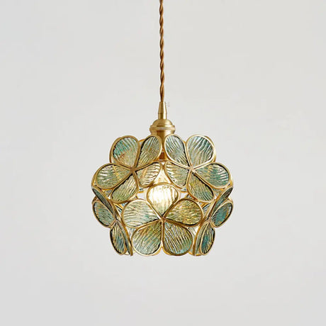 Nordic Style Metallic Pendant Ceiling Light - 1 Flower Hanging Down Lighting For Restaurants Blue