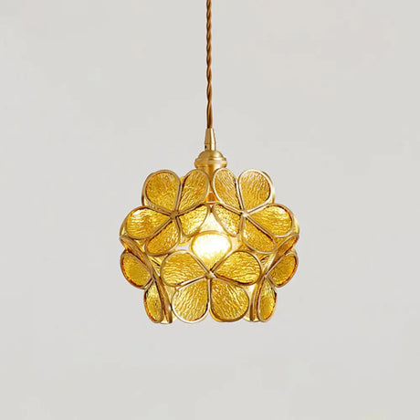 Nordic Style Metallic Pendant Ceiling Light - 1 Flower Hanging Down Lighting For Restaurants Tan