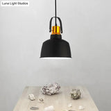Nordic Style Metallic Pendant Ceiling Light With Bowl Shade And 1-Light Suspension