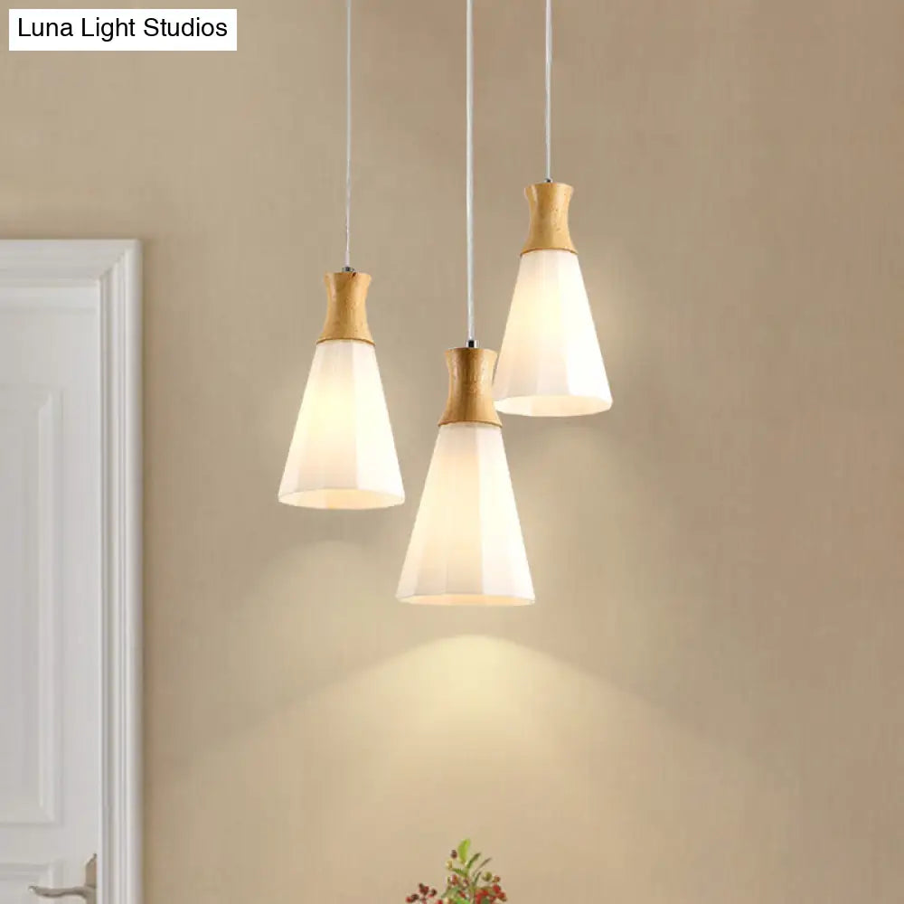 Nordic Style Milk Glass Hanging Light In White For Cloth Shop/Restaurant - Sleek & Stylish
