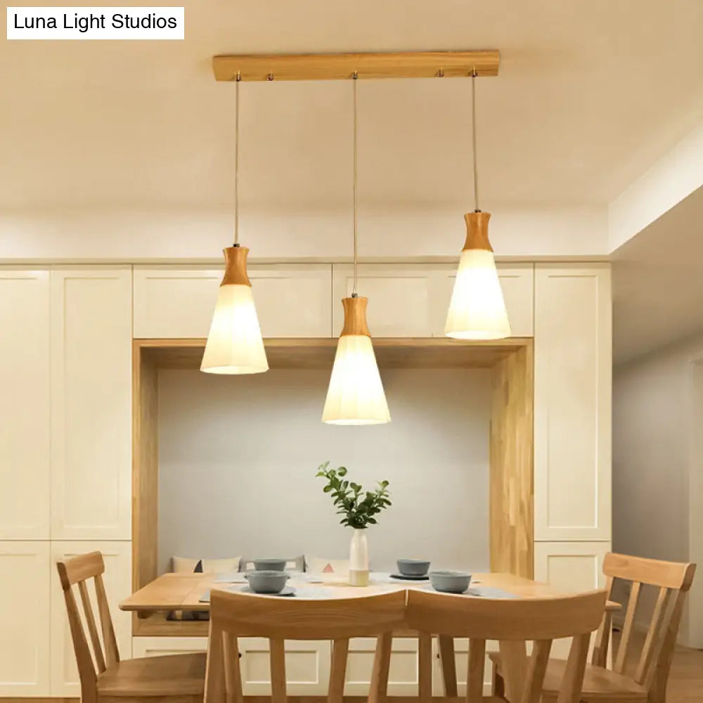 Nordic Style Milk Glass Hanging Light In White For Cloth Shop/Restaurant - Sleek & Stylish