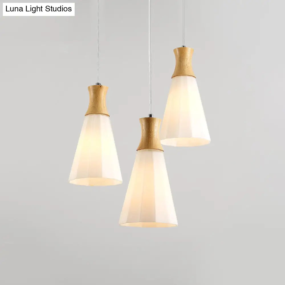Nordic Style Milk Glass Hanging Light In White For Cloth Shop/Restaurant - Sleek & Stylish