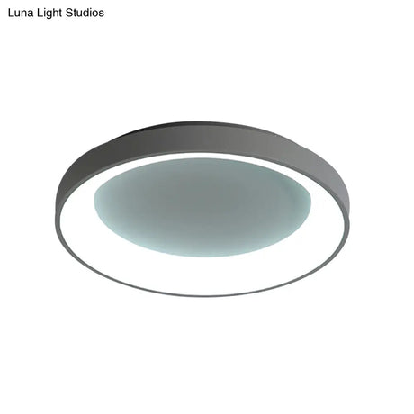 Nordic Style Plate Iron Ceiling Fixture Led Flush Mount Lamp In Grey/White For Bedroom - Available