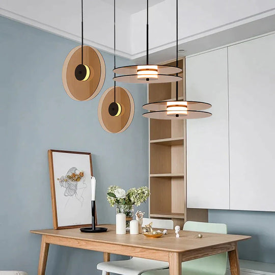 Nordic Style Restaurant Chandelier Personality Designer Record Lighting Room Dining Creative Glass