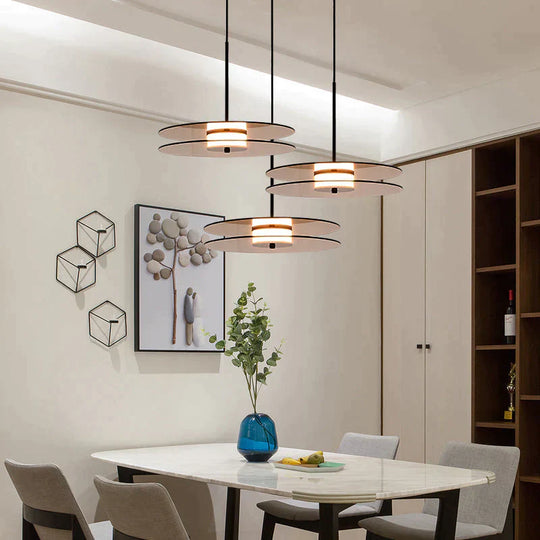Nordic Style Restaurant Chandelier Personality Designer Record Lighting Room Dining Creative Glass