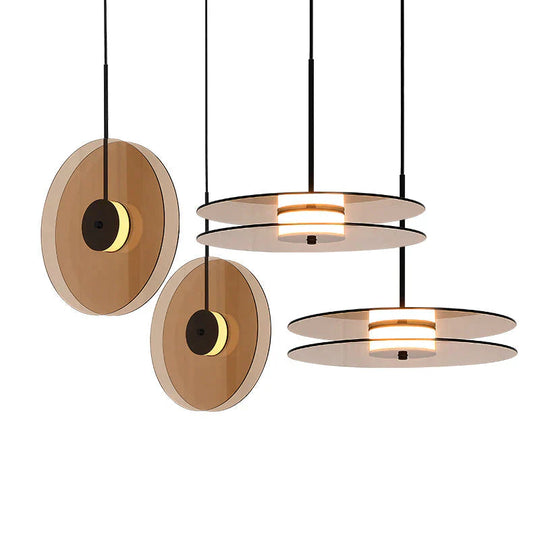Nordic Style Restaurant Chandelier Personality Designer Record Lighting Room Dining Creative Glass