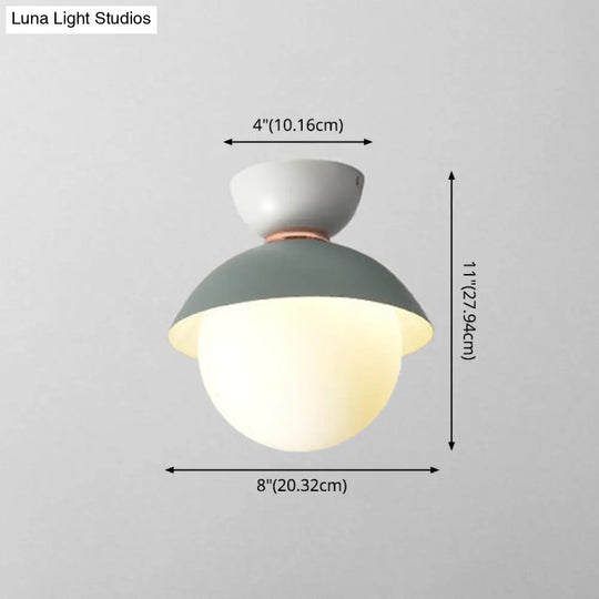 Nordic-Style Round Flush Mount Metal Ceiling Light