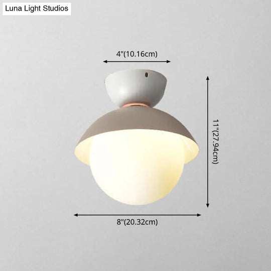 Nordic-Style Round Flush Mount Metal Ceiling Light