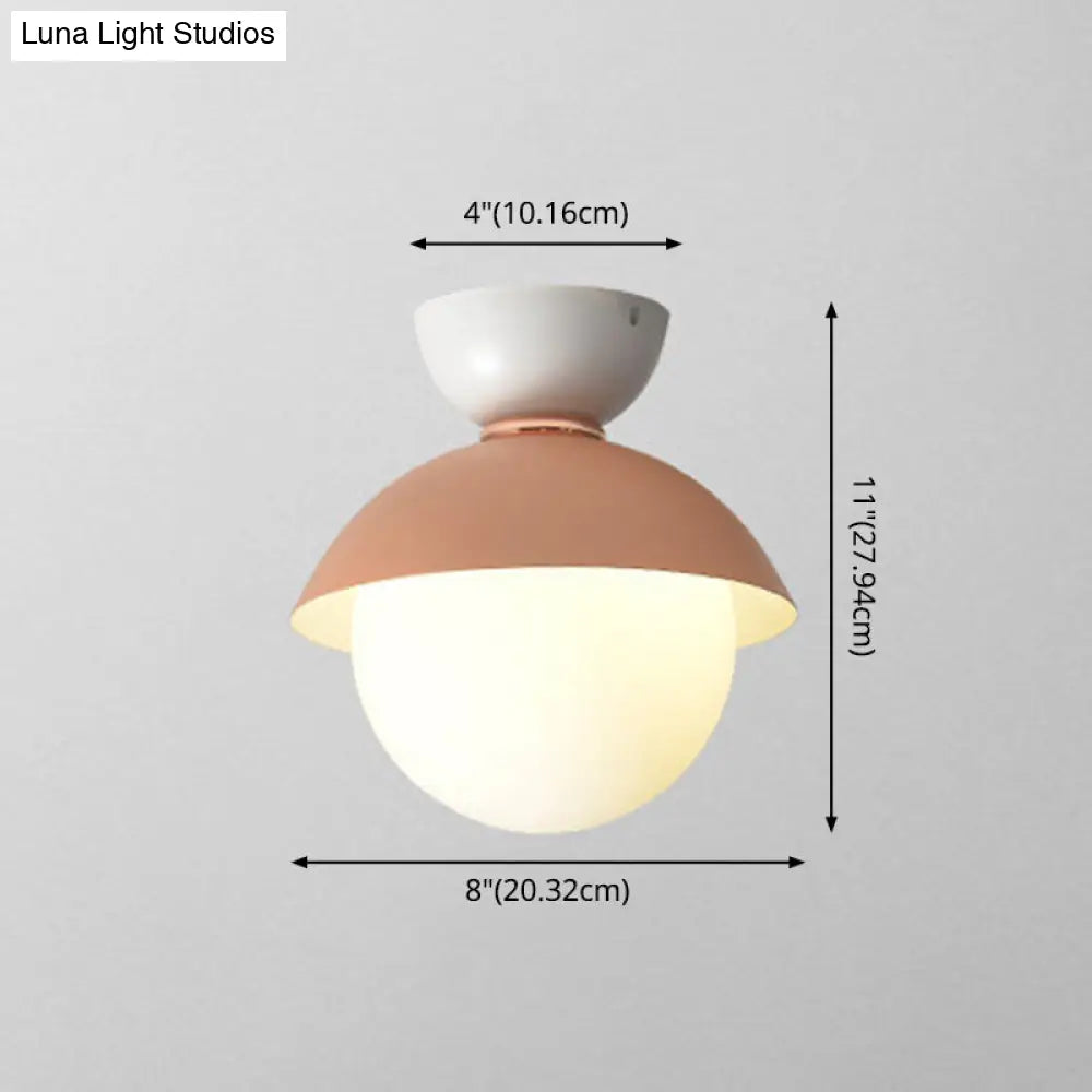 Nordic-Style Round Flush Mount Metal Ceiling Light