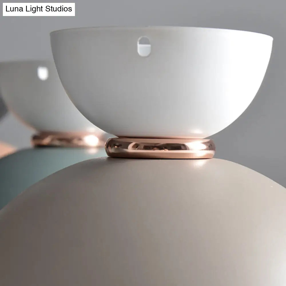 Nordic-Style Round Flush Mount Metal Ceiling Light